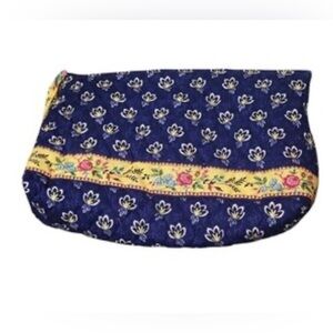 Vera Bradley Blue and Yellow Floral Cosmetic Bag